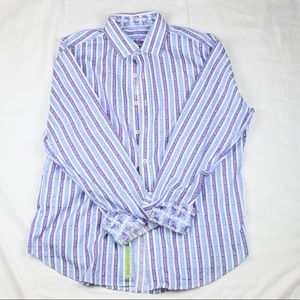 Robert Graham button shirt lavender  blue size XL